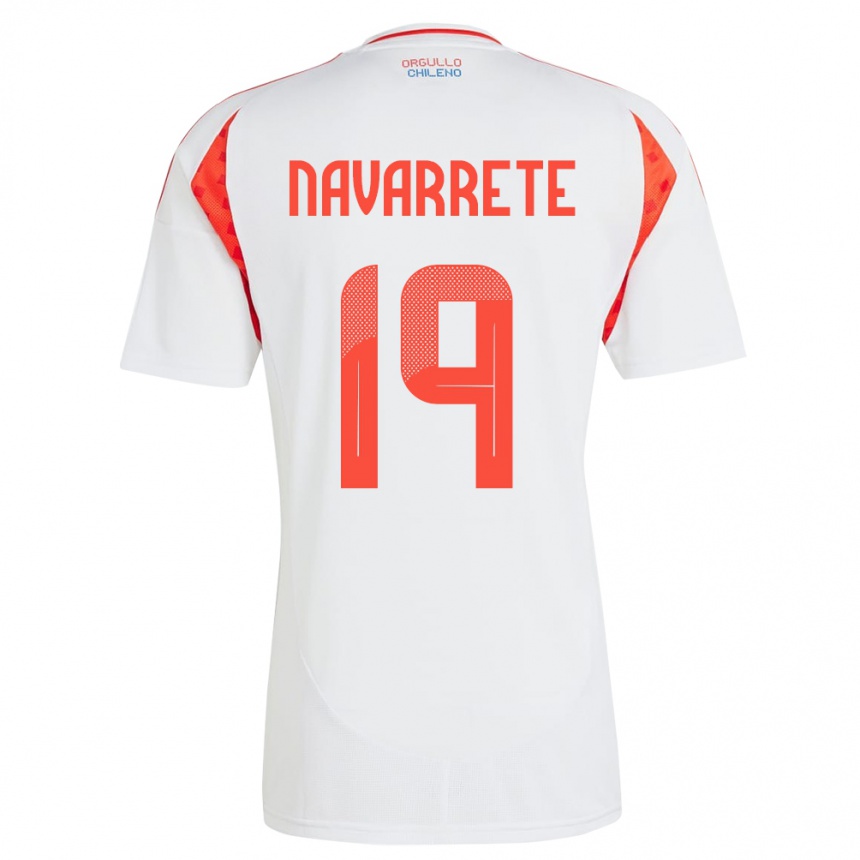 Men Football Chile Valentina Navarrete #19 White Away Jersey 24-26 T-Shirt Uk