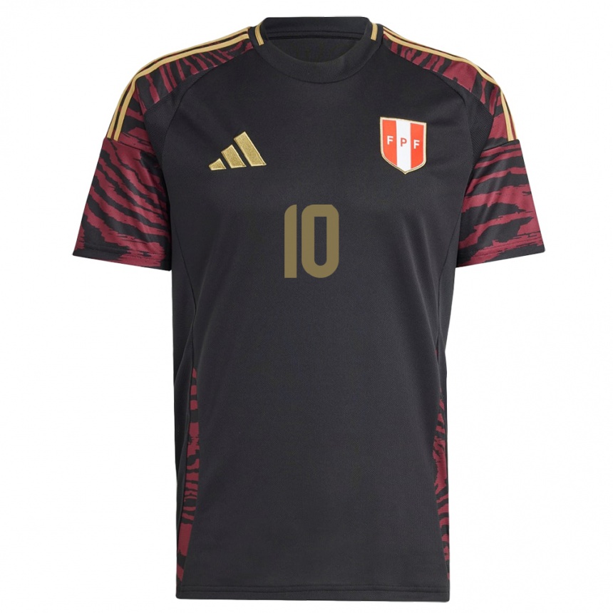 Men Football Peru Emily Arévalo #10 Black Away Jersey 24-26 T-Shirt Uk