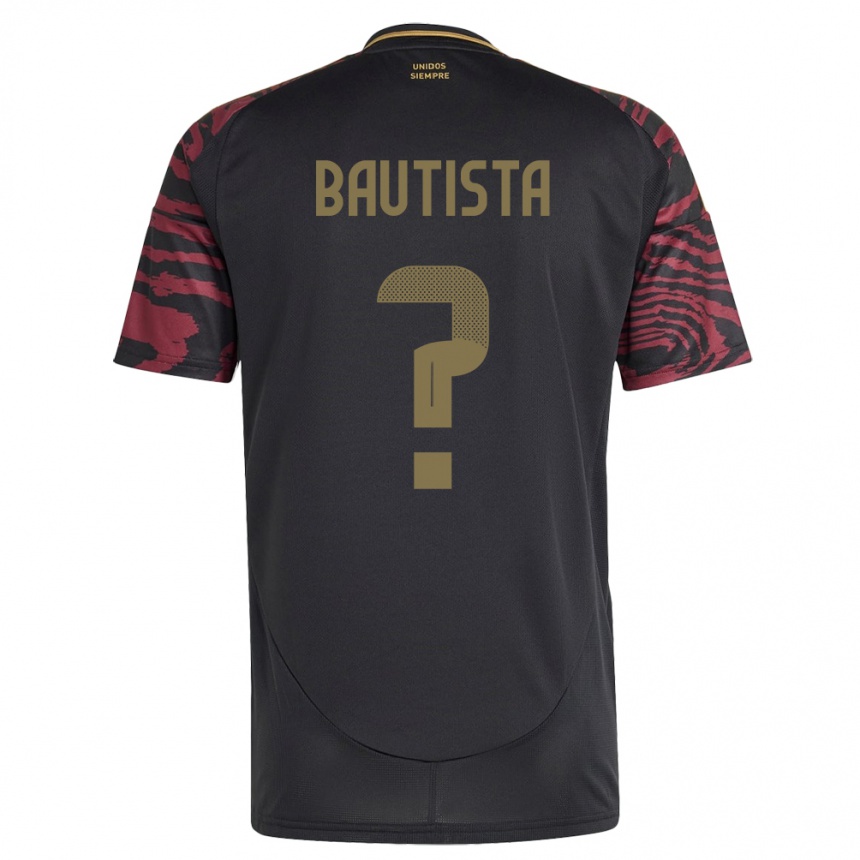 Men Football Peru César Bautista #0 Black Away Jersey 24-26 T-Shirt Uk