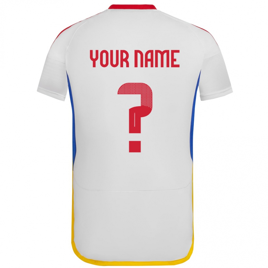 Men Football Venezuela Your Name #0 White Away Jersey 24-26 T-Shirt Uk