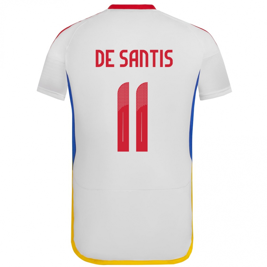 Men Football Venezuela Jeriel De Santis #11 White Away Jersey 24-26 T-Shirt Uk