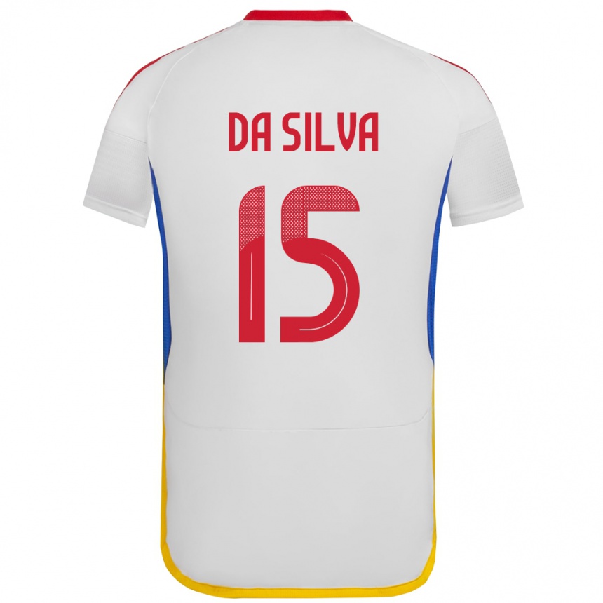 Men Football Venezuela Cesar Da Silva #15 White Away Jersey 24-26 T-Shirt Uk