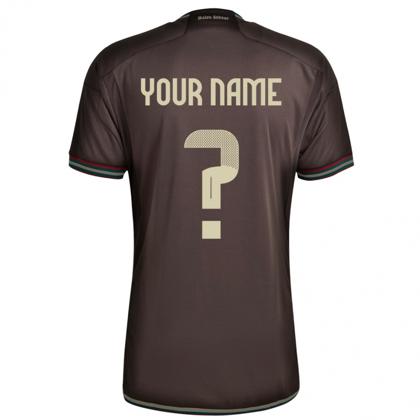 Men Football Jamaica Your Name #0 Night Brown Away Jersey 24-26 T-Shirt Uk