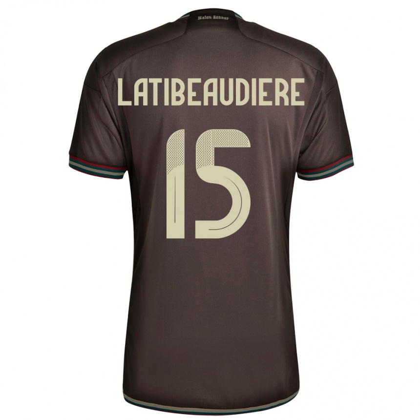 Men Football Jamaica Joel Latibeaudiere #15 Night Brown Away Jersey 24-26 T-Shirt Uk