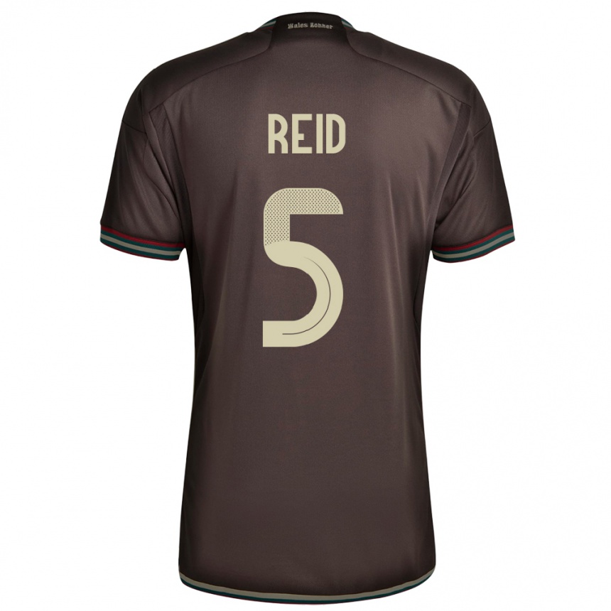 Men Football Jamaica Adrian Reid #5 Night Brown Away Jersey 24-26 T-Shirt Uk