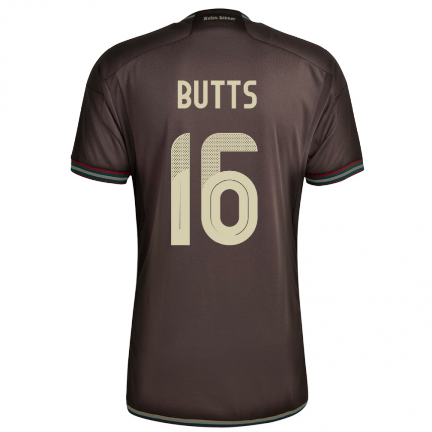 Men Football Jamaica Njeri Butts #16 Night Brown Away Jersey 24-26 T-Shirt Uk