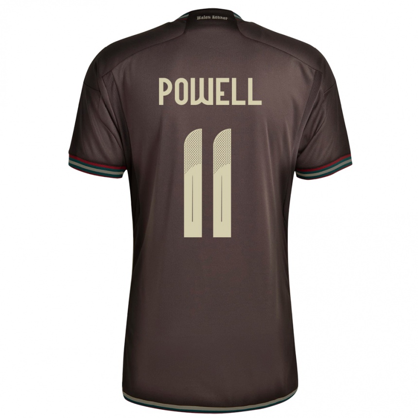 Men Football Jamaica Destiny Powell #11 Night Brown Away Jersey 24-26 T-Shirt Uk