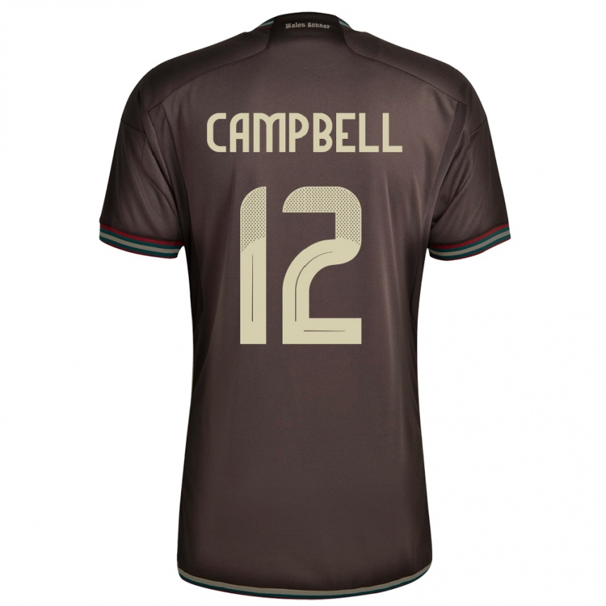 Men Football Jamaica Sashana Campbell #12 Night Brown Away Jersey 24-26 T-Shirt Uk