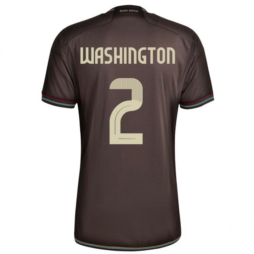 Men Football Jamaica Solai Washington #2 Night Brown Away Jersey 24-26 T-Shirt Uk