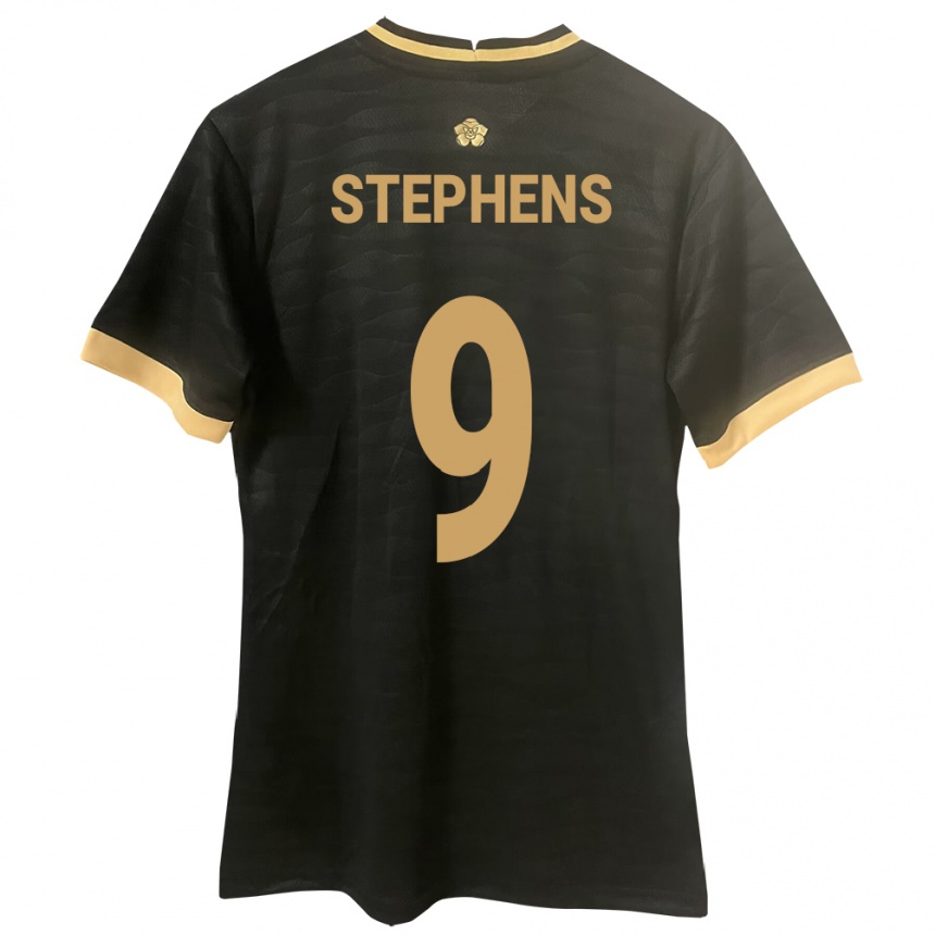 Men Football Panama Alfredo Stephens #9 Black Away Jersey 24-26 T-Shirt Uk