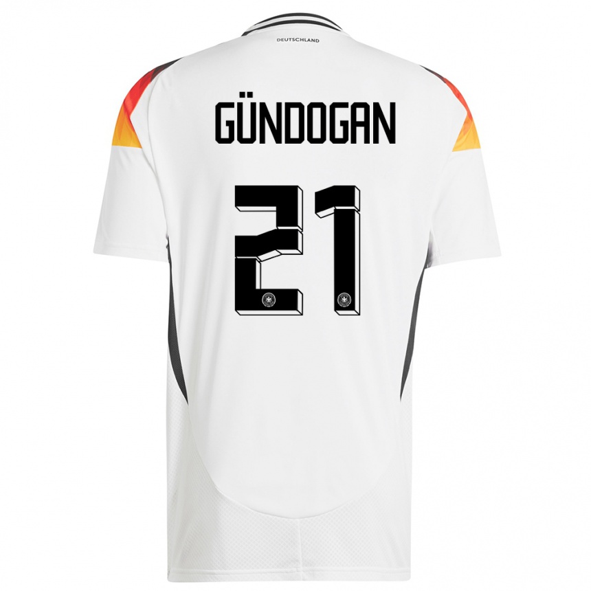 Women Football Germany Ilkay Gundogan #21 White Home Jersey 24-26 T-Shirt Uk