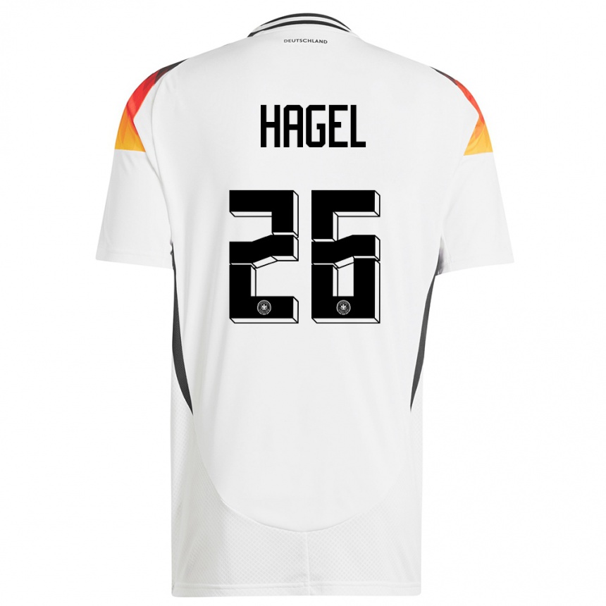 Women Football Germany Chantal Hagel #26 White Home Jersey 24-26 T-Shirt Uk