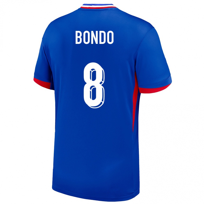 Women Football France Warren Bondo #8 Blue Home Jersey 24-26 T-Shirt Uk