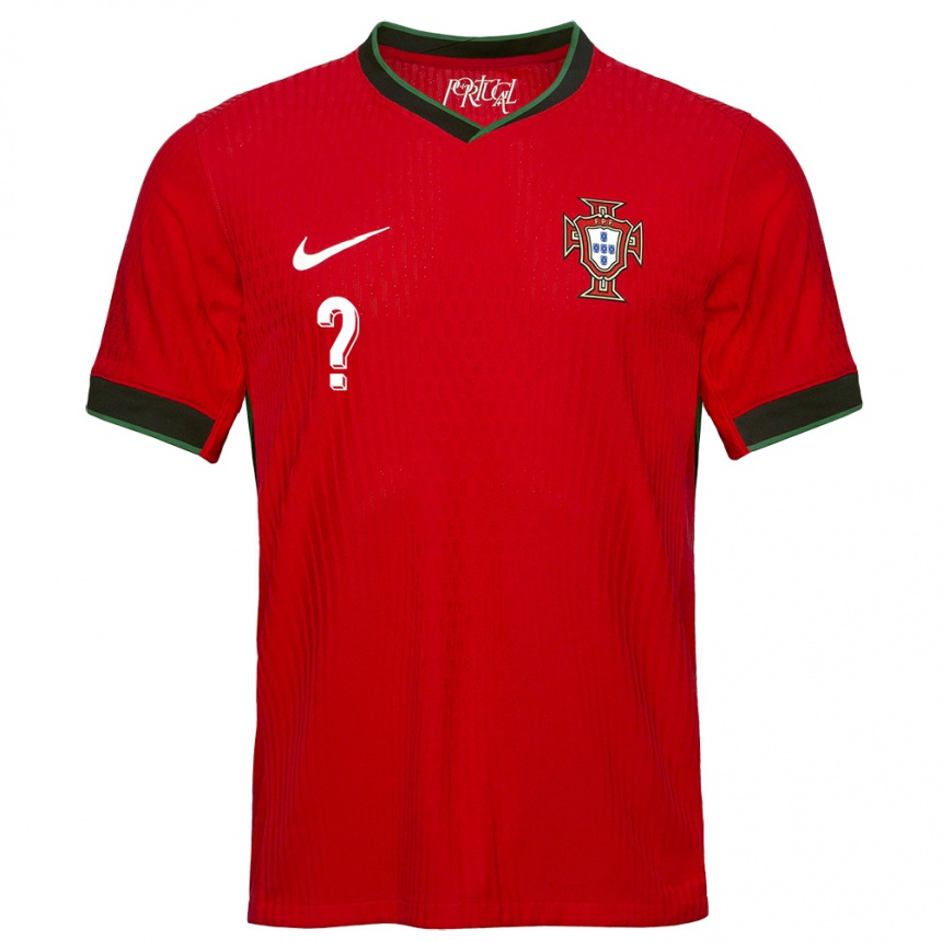 Women Football Portugal Your Name #0 Red Home Jersey 24-26 T-Shirt Uk