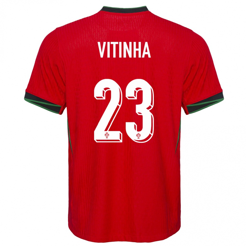 Women Football Portugal Vitinha #23 Red Home Jersey 24-26 T-Shirt Uk