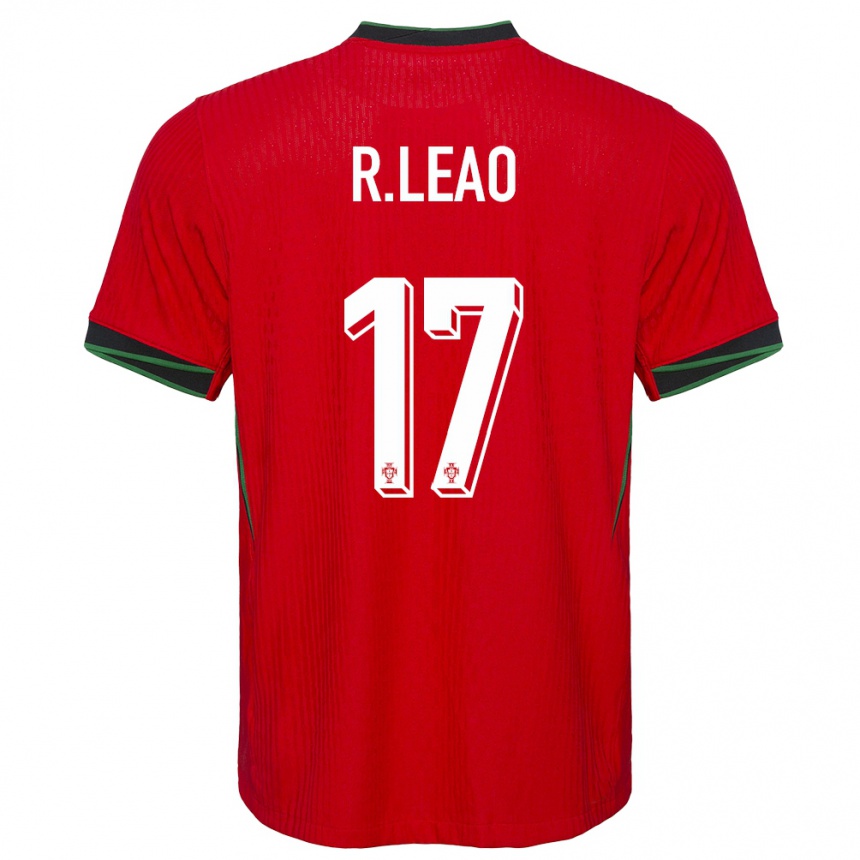 Women Football Portugal Rafael Leao #17 Red Home Jersey 24-26 T-Shirt Uk