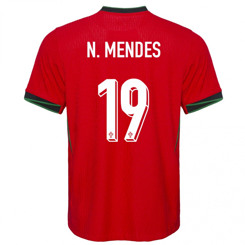 Women Football Portugal Nuno Womendes #19 Red Home Jersey 24-26 T-Shirt Uk