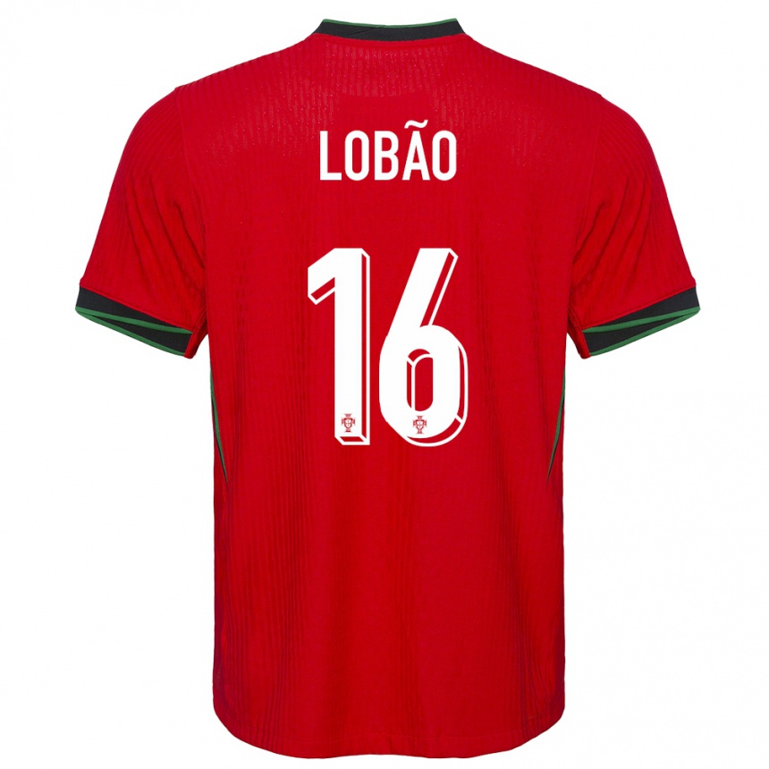 Women Football Portugal Diogo Lobao #16 Red Home Jersey 24-26 T-Shirt Uk