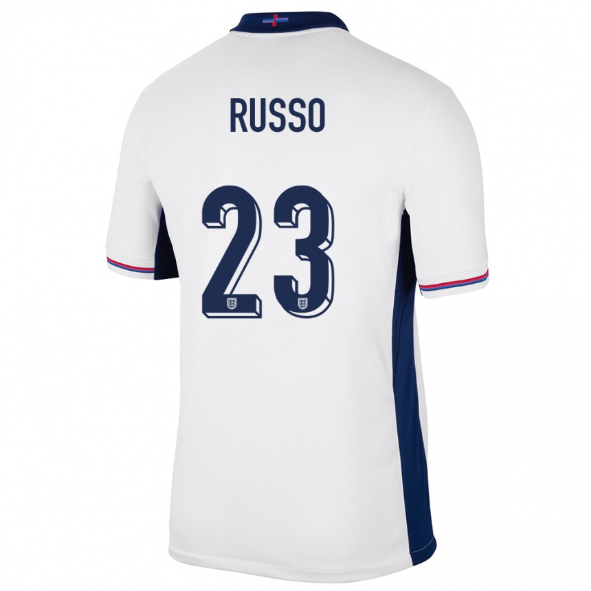 Women Football England Alessia Russo #23 White Home Jersey 24-26 T-Shirt Uk