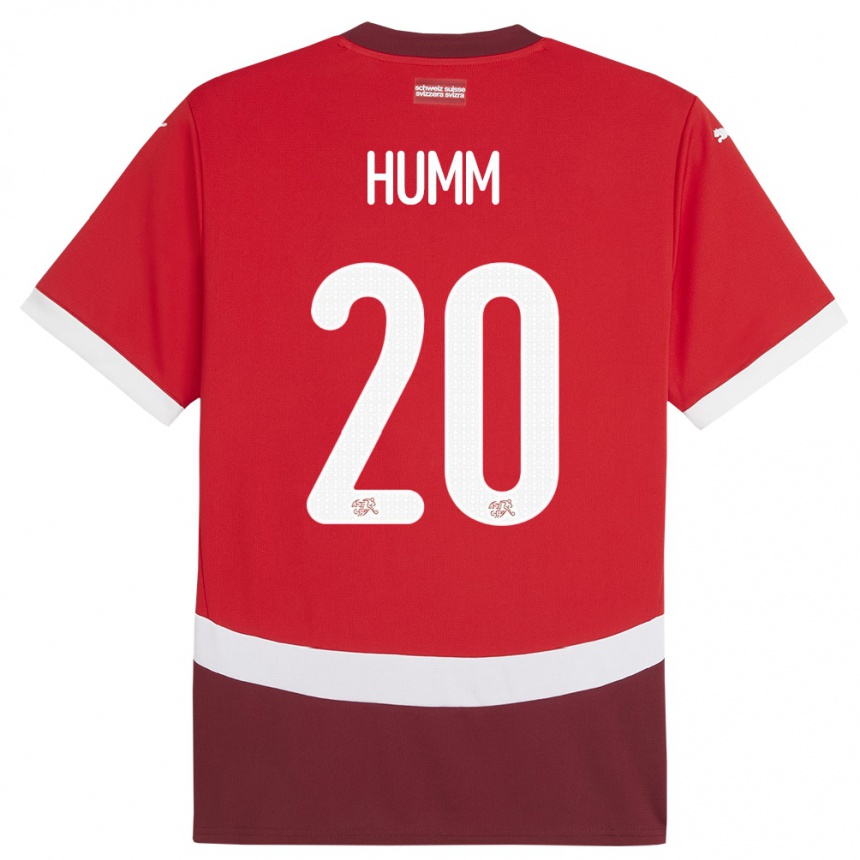 Women Football Switzerland Fabienne Humm #20 Red Home Jersey 24-26 T-Shirt Uk