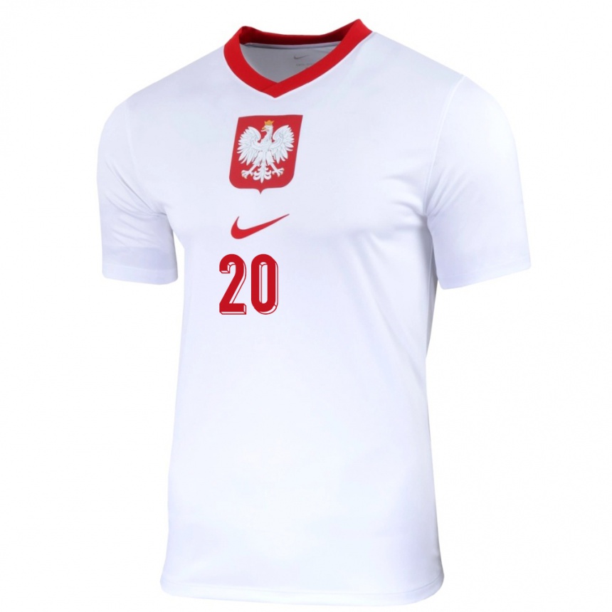 Women Football Poland Sebastian Szymanski #20 White Home Jersey 24-26 T-Shirt Uk