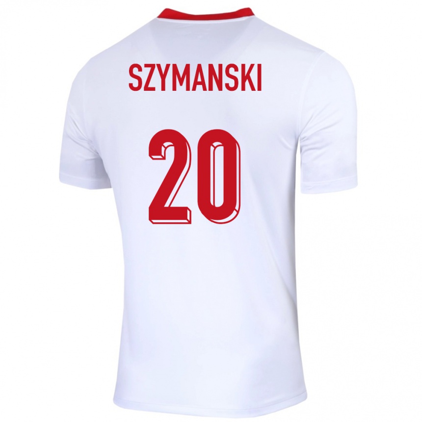 Women Football Poland Sebastian Szymanski #20 White Home Jersey 24-26 T-Shirt Uk