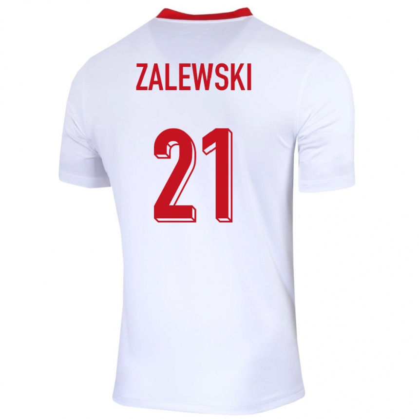 Women Football Poland Nicola Zalewski #21 White Home Jersey 24-26 T-Shirt Uk