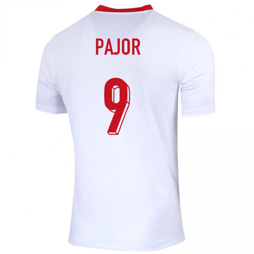 Women Football Poland Ewa Pajor #9 White Home Jersey 24-26 T-Shirt Uk