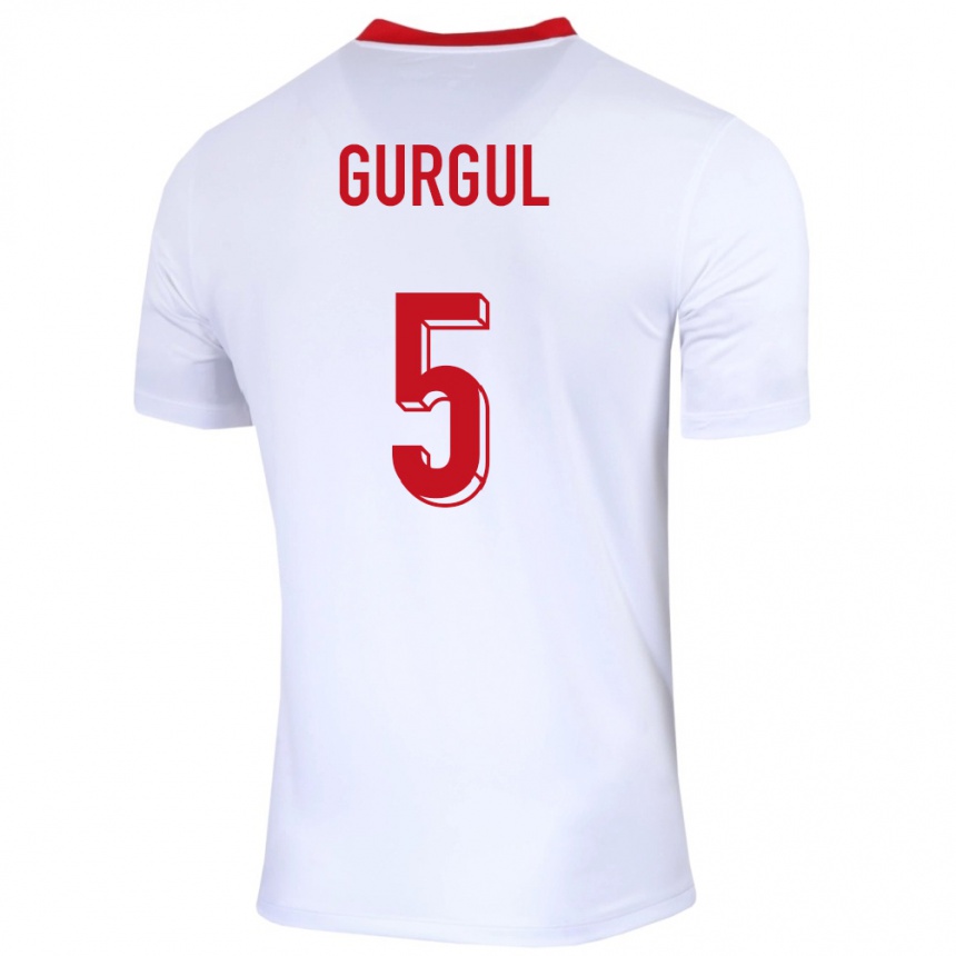 Women Football Poland Michal Gurgul #5 White Home Jersey 24-26 T-Shirt Uk