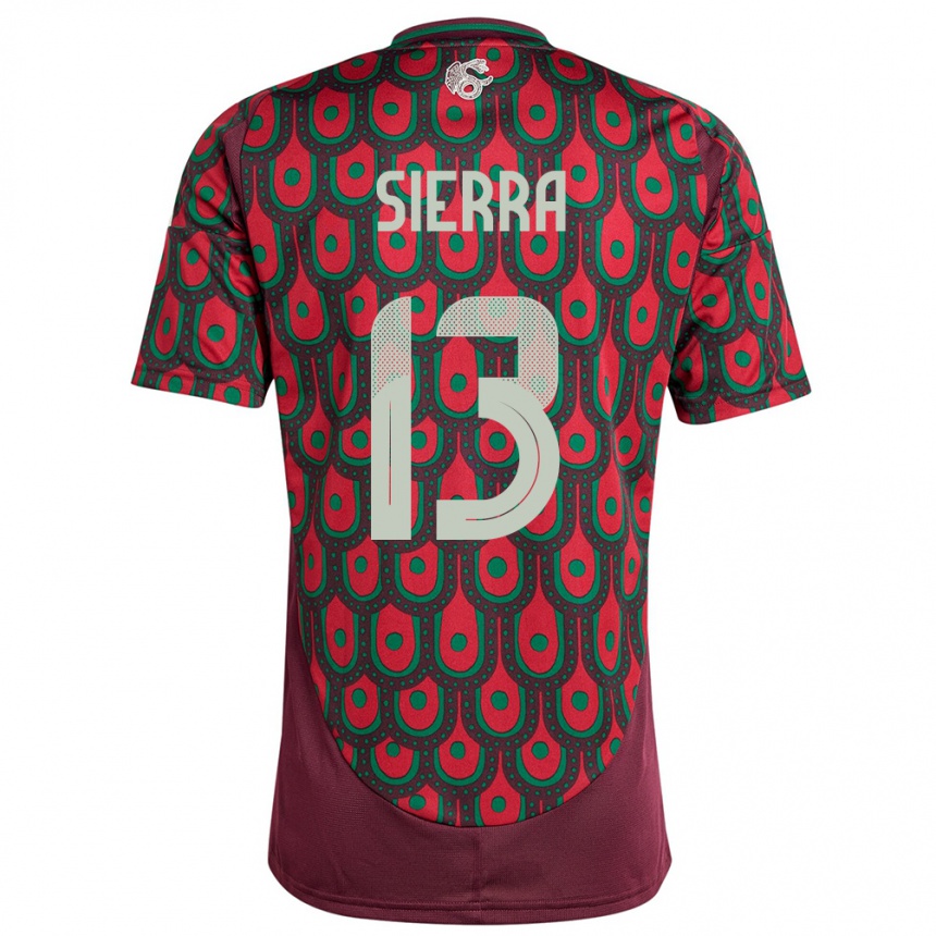 Women Football Mexico Bianca Sierra #13 Maroon Home Jersey 24-26 T-Shirt Uk