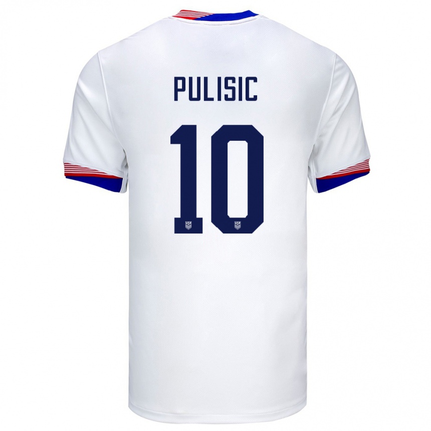 Women Football United States Christian Pulisic #10 White Home Jersey 24-26 T-Shirt Uk