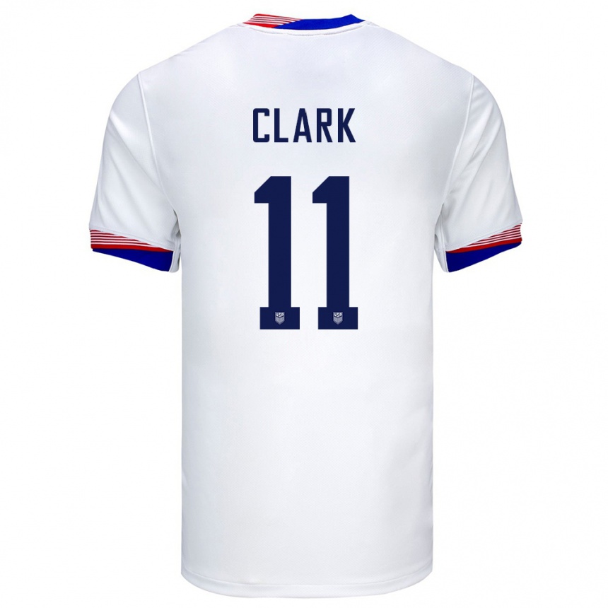 Women Football United States Caden Clark #11 White Home Jersey 24-26 T-Shirt Uk