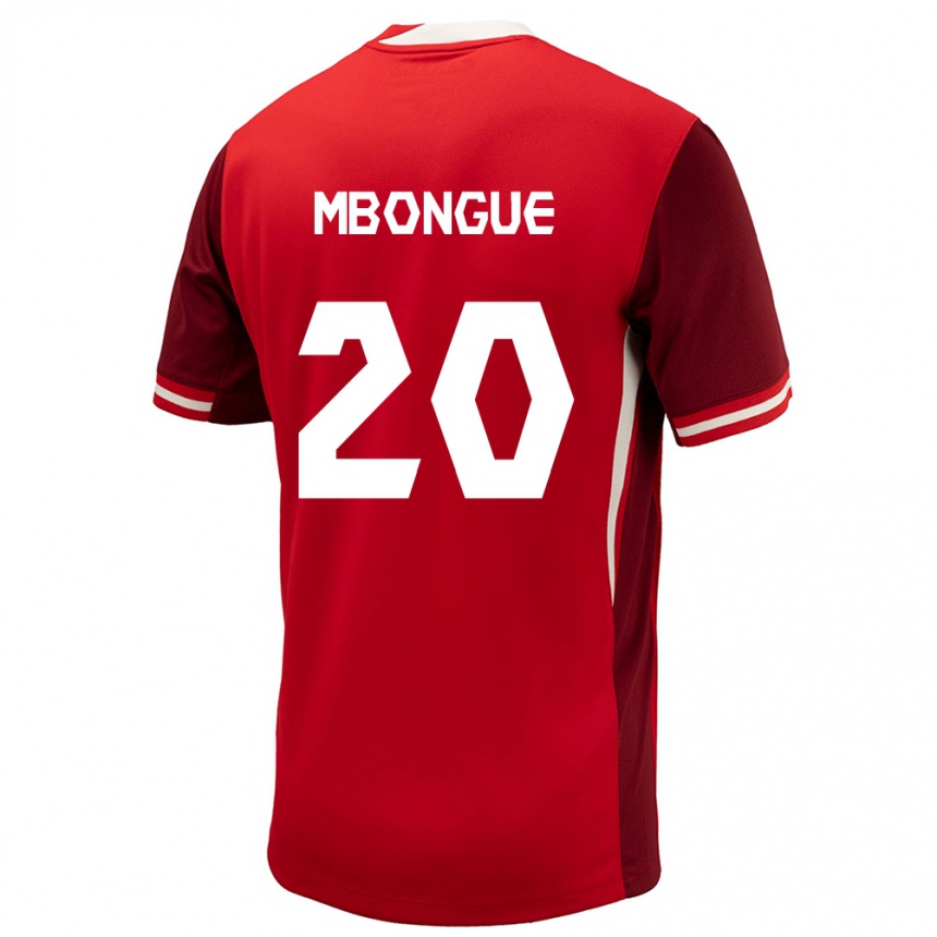 Women Football Canada Hugo Mbongue #20 Red Home Jersey 24-26 T-Shirt Uk