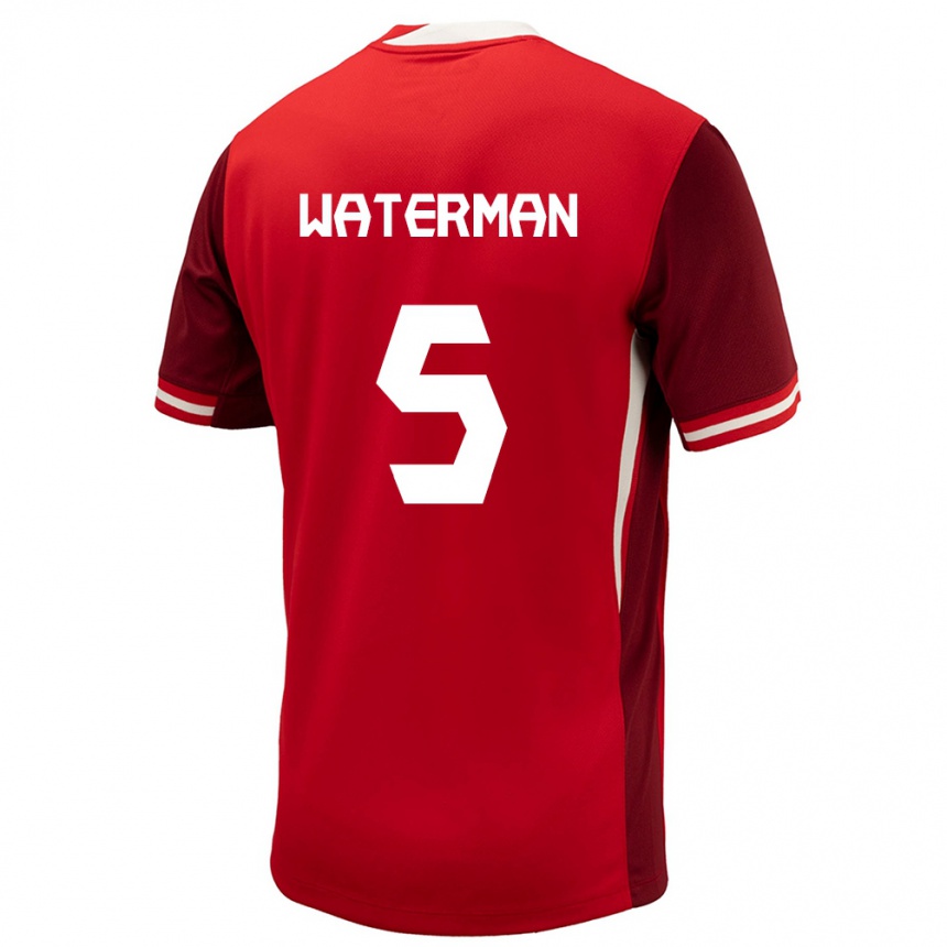 Women Football Canada Joel Waterman #5 Red Home Jersey 24-26 T-Shirt Uk