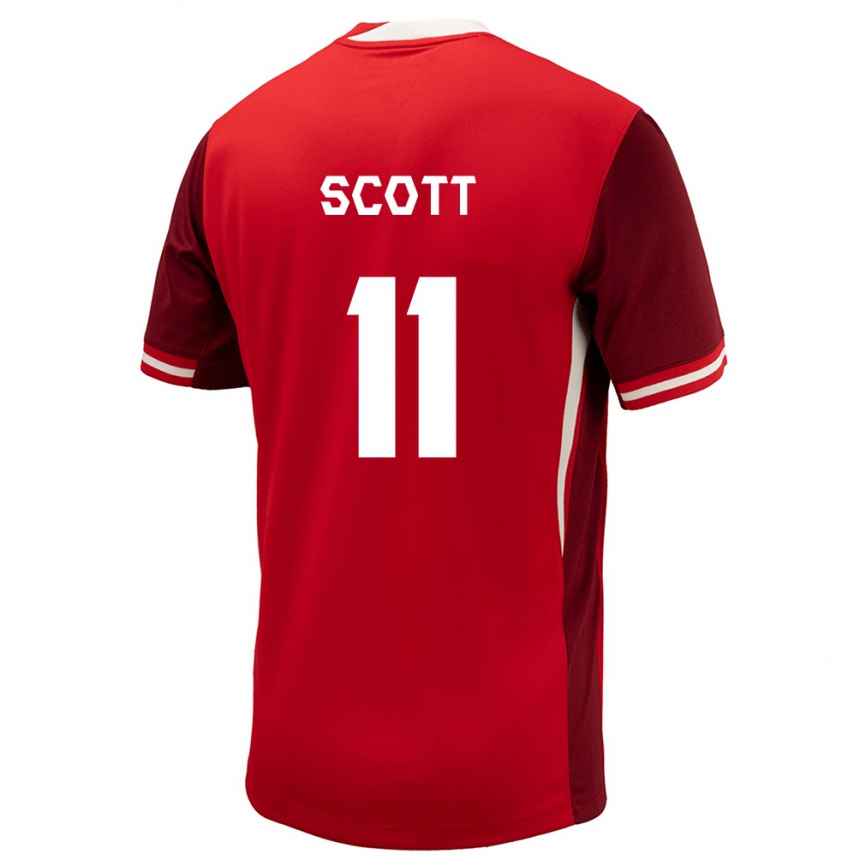 Women Football Canada Desiree Scott #11 Red Home Jersey 24-26 T-Shirt Uk