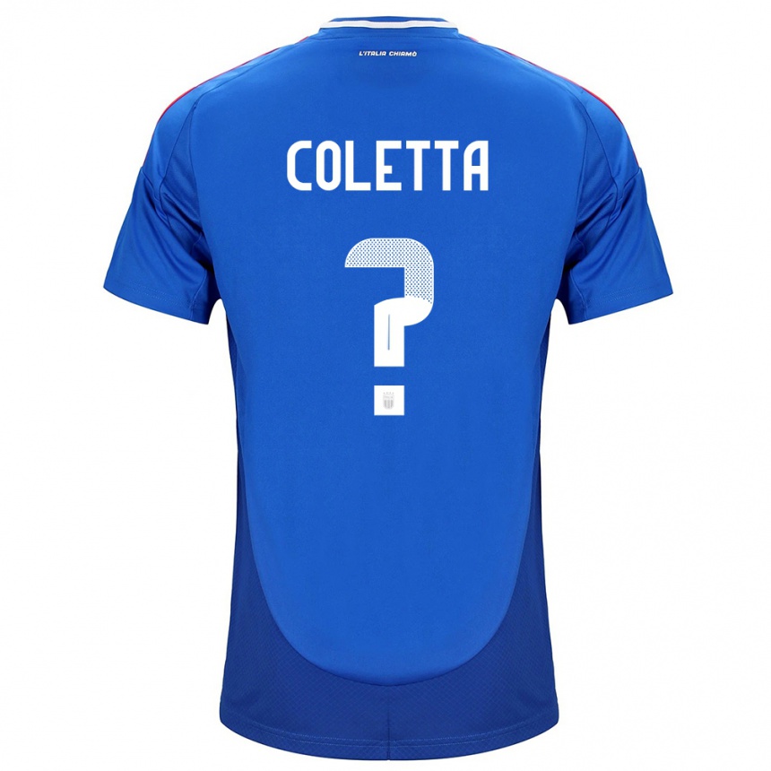 Women Football Italy Federico Coletta #0 Blue Home Jersey 24-26 T-Shirt Uk