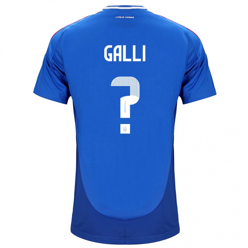 Women Football Italy Aurora Galli #0 Blue Home Jersey 24-26 T-Shirt Uk