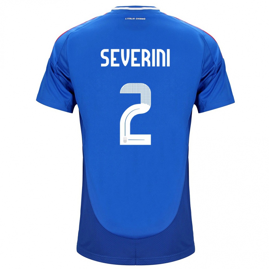 Women Football Italy Emma Severini #2 Blue Home Jersey 24-26 T-Shirt Uk