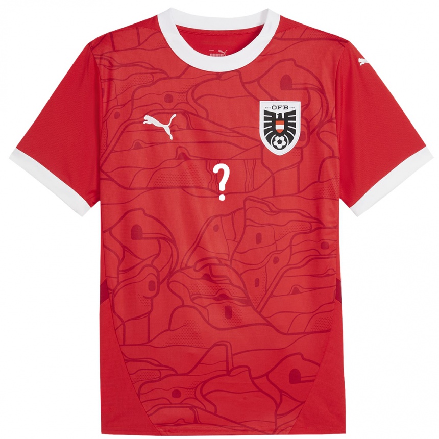 Women Football Austria Your Name #0 Red Home Jersey 24-26 T-Shirt Uk