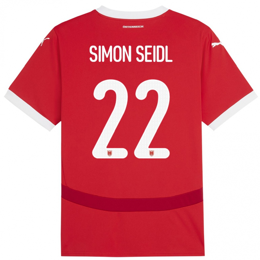 Women Football Austria Simon Seidl #22 Red Home Jersey 24-26 T-Shirt Uk