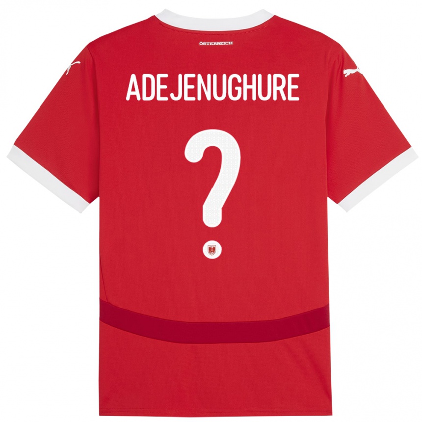 Women Football Austria Oghenetejiri Adejenughure #0 Red Home Jersey 24-26 T-Shirt Uk