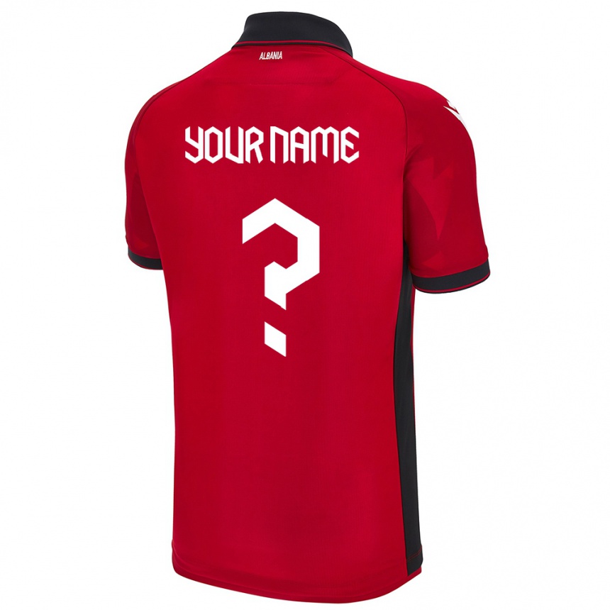 Women Football Albania Your Name #0 Red Home Jersey 24-26 T-Shirt Uk