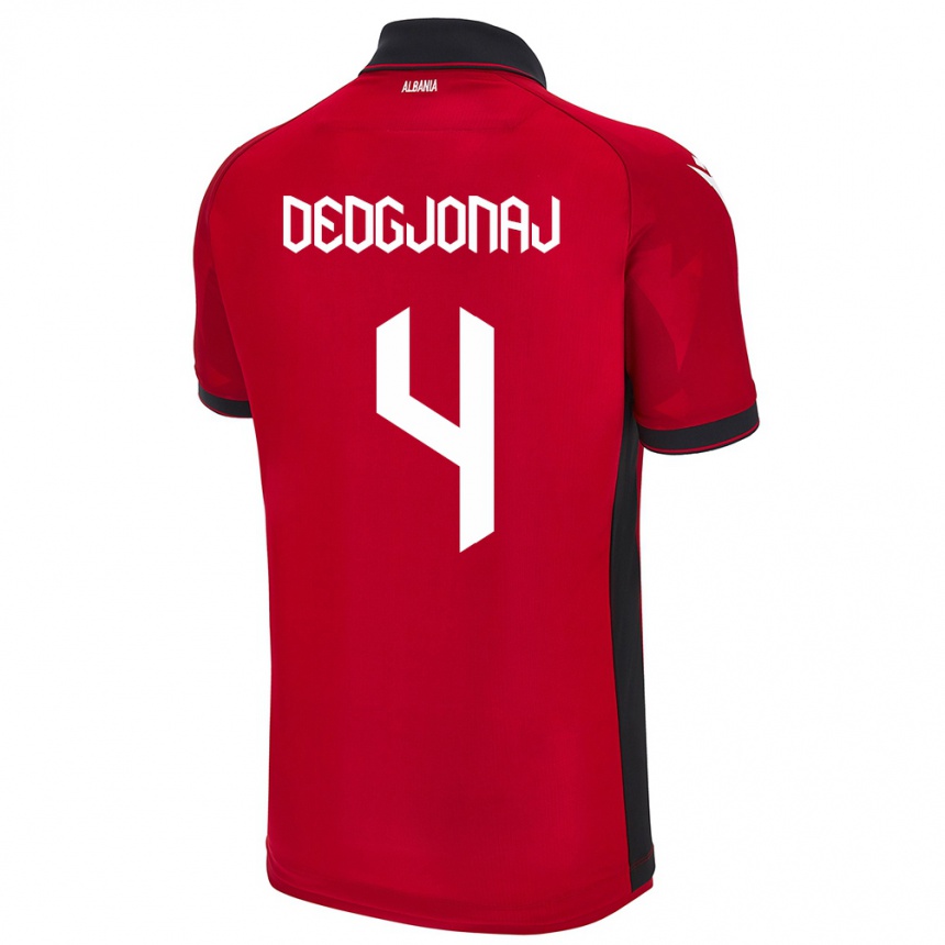 Women Football Albania Leonora Dedgjonaj #4 Red Home Jersey 24-26 T-Shirt Uk