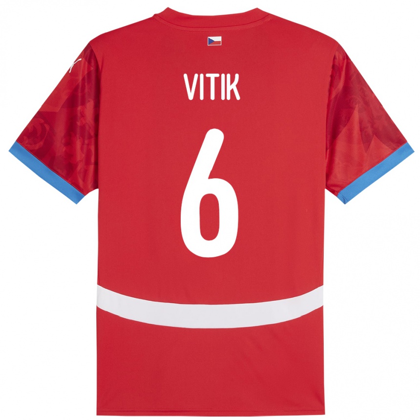 Women Football Czech Republic Martin Vitík #6 Red Home Jersey 24-26 T-Shirt Uk