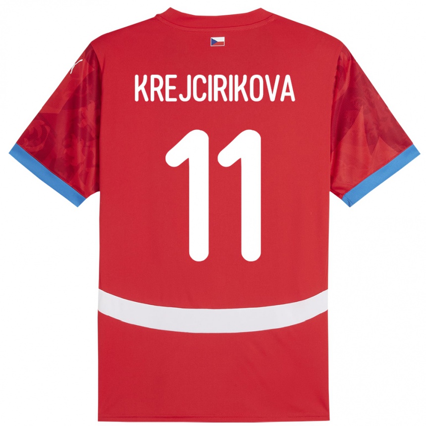 Women Football Czech Republic Tereza Krejčiříková #11 Red Home Jersey 24-26 T-Shirt Uk