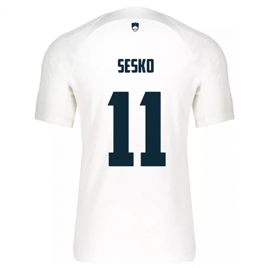 Women Football Slovenia Benjamin Sesko #11 White Home Jersey 24-26 T-Shirt Uk