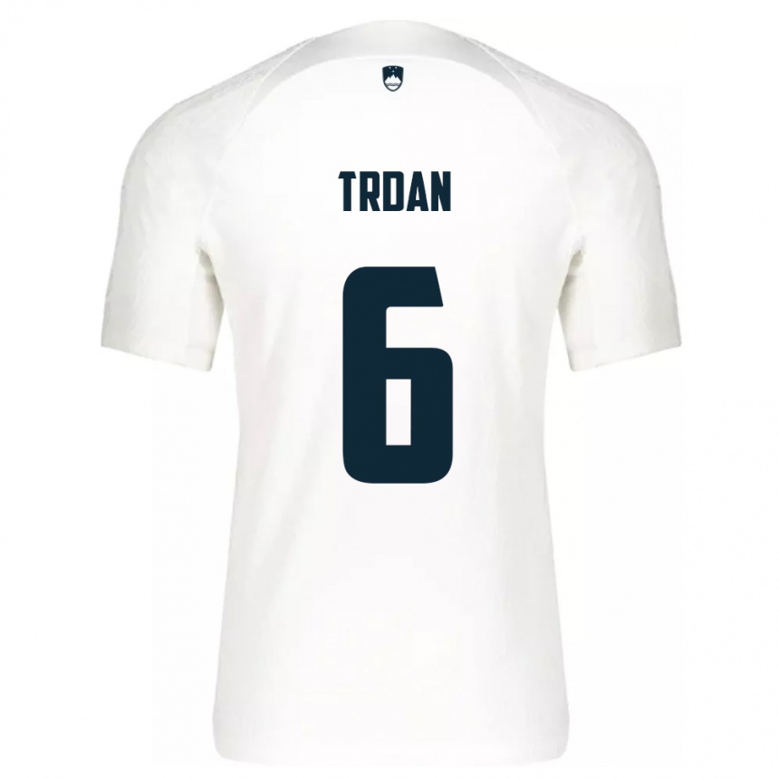 Women Football Slovenia Miha Trdan #6 White Home Jersey 24-26 T-Shirt Uk