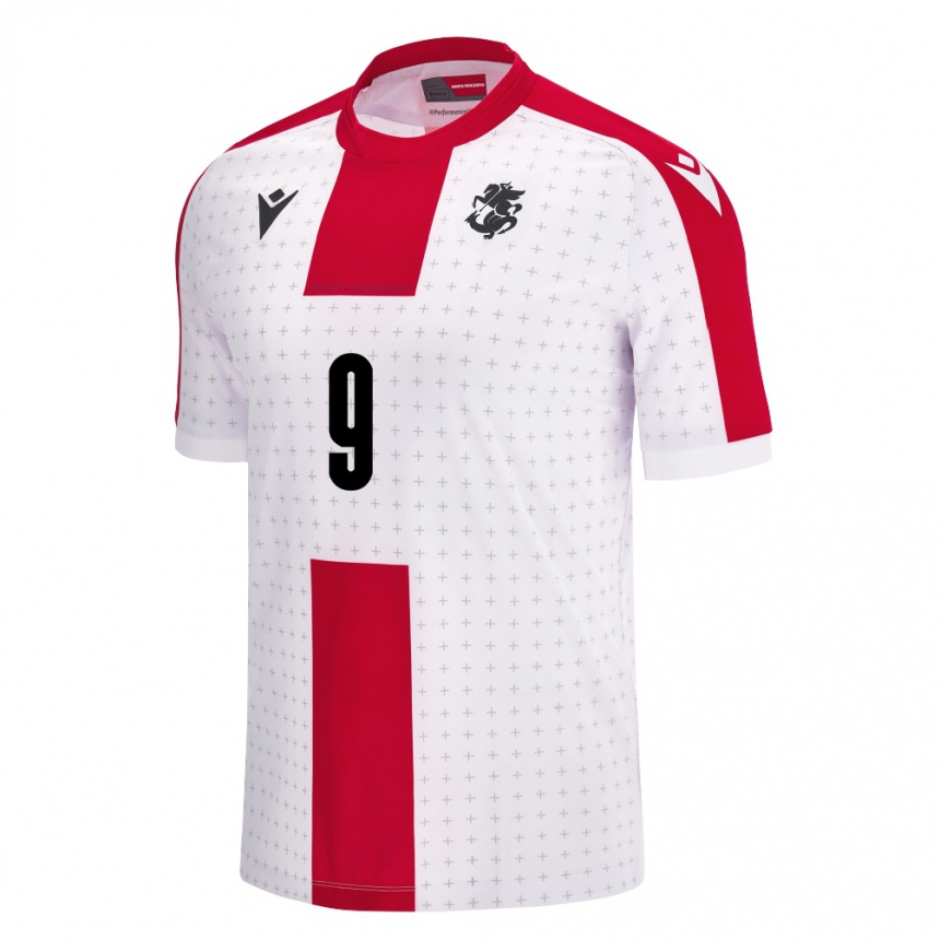 Women Football Georgia Maiko Bebia #9 White Home Jersey 24-26 T-Shirt Uk