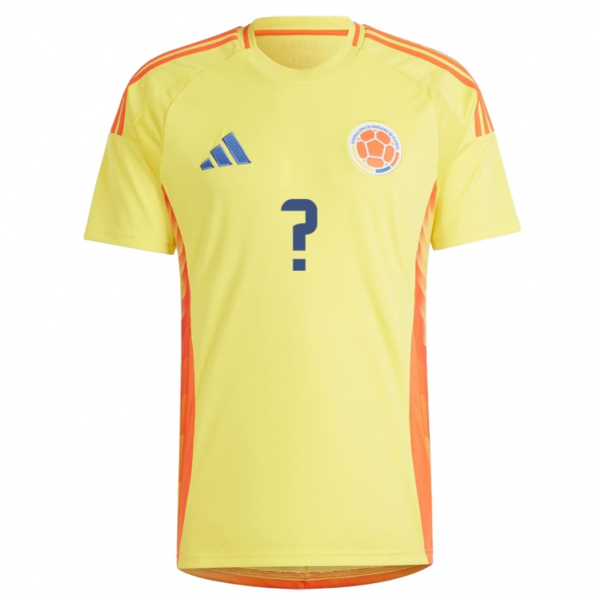 Women Football Colombia Your Name #0 Yellow Home Jersey 24-26 T-Shirt Uk