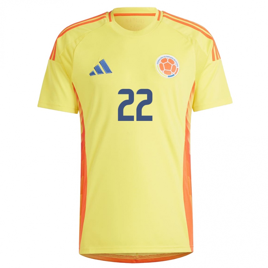 Women Football Colombia Breiner Quintana #22 Yellow Home Jersey 24-26 T-Shirt Uk